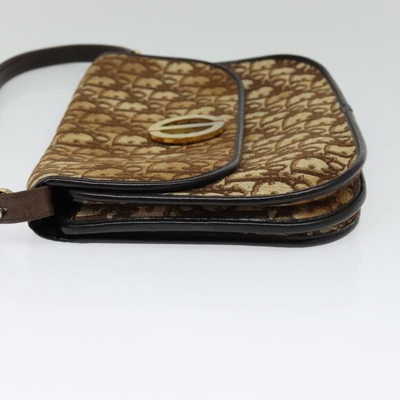 DIOR Trotter Canvas Shoulder Bag Brown Gold - Picture 4 of 12